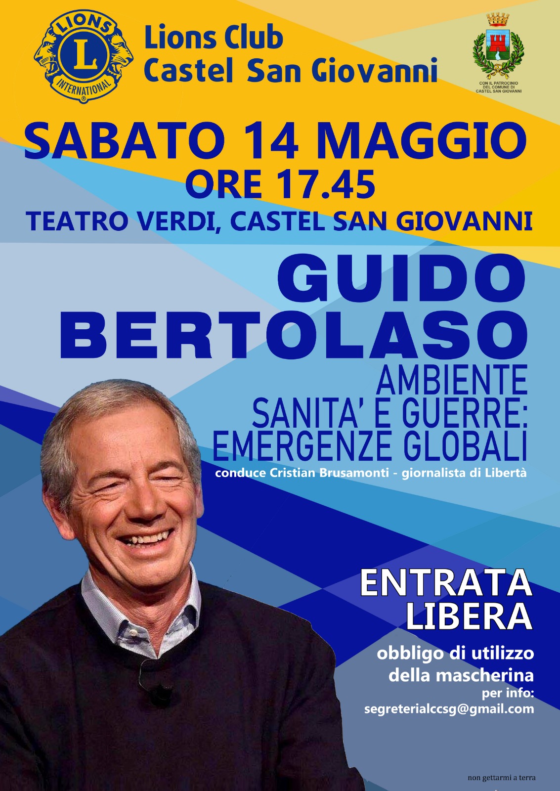 "Ambiente Sanità Guerre" Incontro con Guido Bertolaso al Teatro Verdi